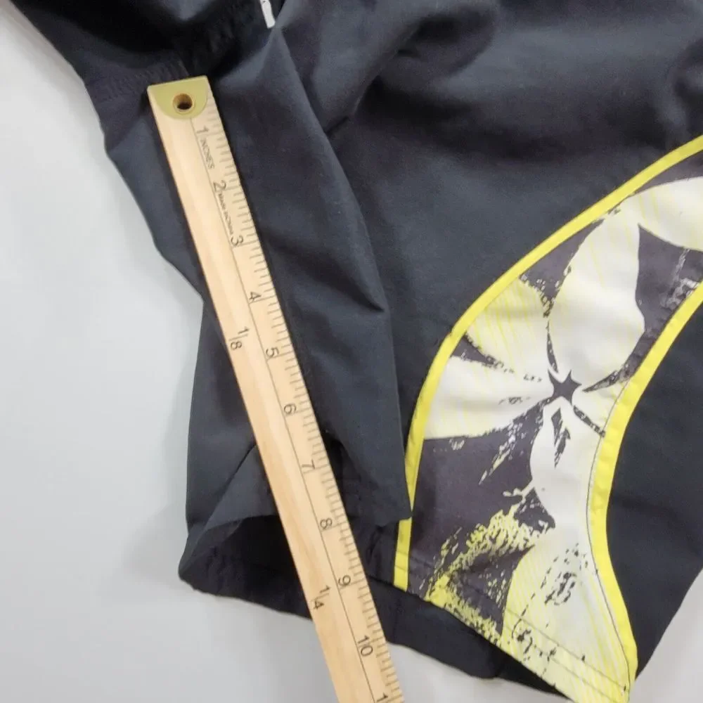 Nike Swim Trunks Mens Large Black Yellow‎ Logo Spellout Swosh